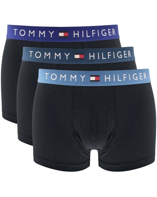 Tommy Hilfiger Blue Underwear 3 Pack Trunks for men