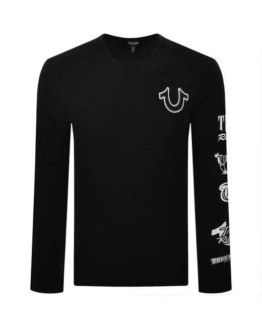 True Religion Black Long Sleeve Thermal T Shirt for men