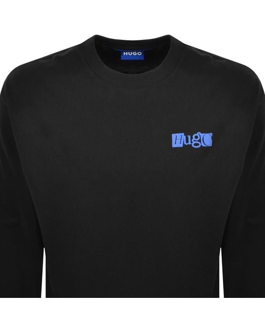 HUGO Black Nilcrew T Shirt for men