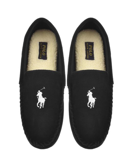 Ralph Lauren Black Brenan Slippers for men