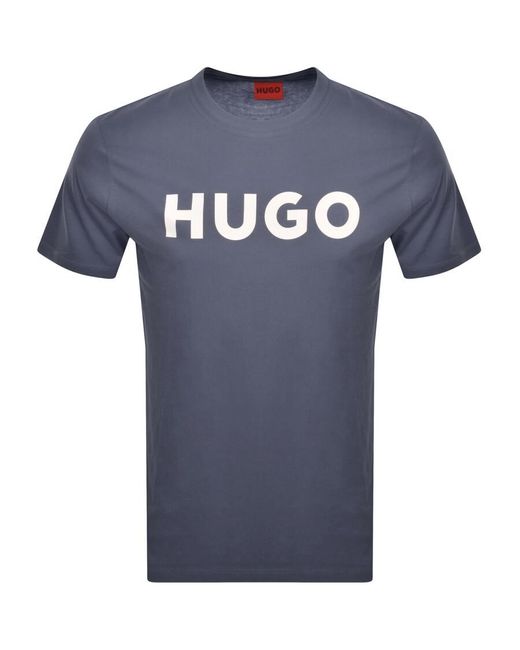 HUGO Blue Dulivio Crew Neck T Shirt for men