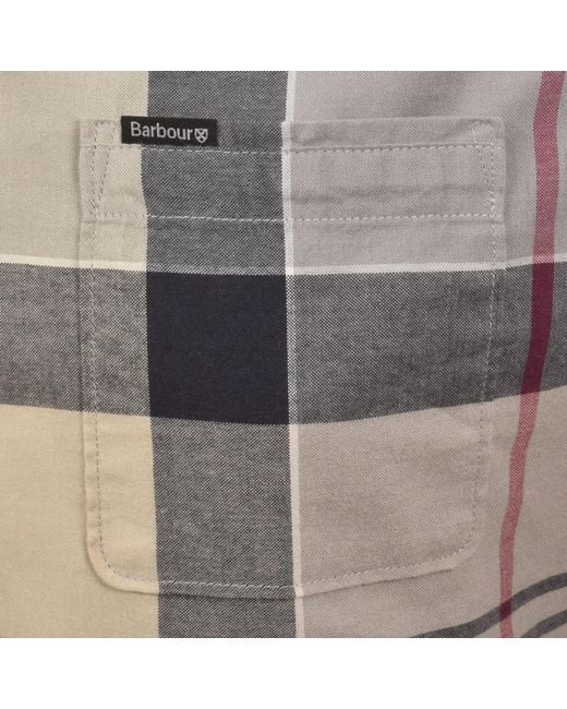 Barbour Gray Glen Check Long Sleeved Shirt for men