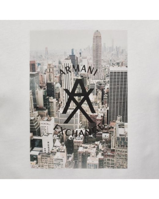 ARMANI EXCHANGE Gray Crew Neck T Shirt Off for men