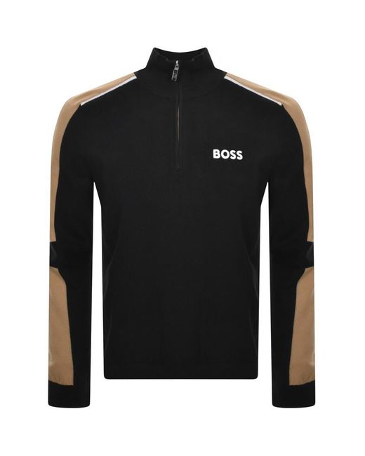 Boss Black Boss Zelchior Half Zip Knit Jumper for men