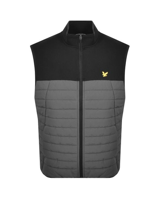 Lyle & Scott Black Fleece Hybrid Gilet for men