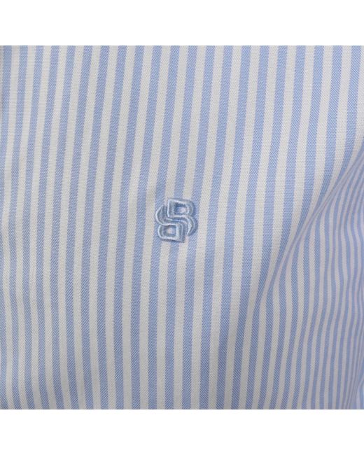 BOSS BUSINESS Blue Boss H Liam Striped Shirt Light for men