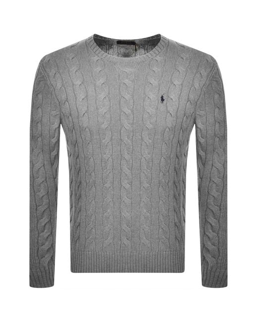 Ralph Lauren Gray Driver Crew Neck Knit Jumper for men