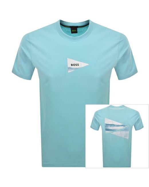 Boss Blue Boss Network Photo T Shirt for men