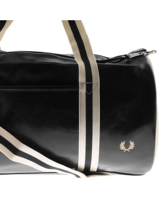 Fred Perry Black Classic Barrel Bag for men