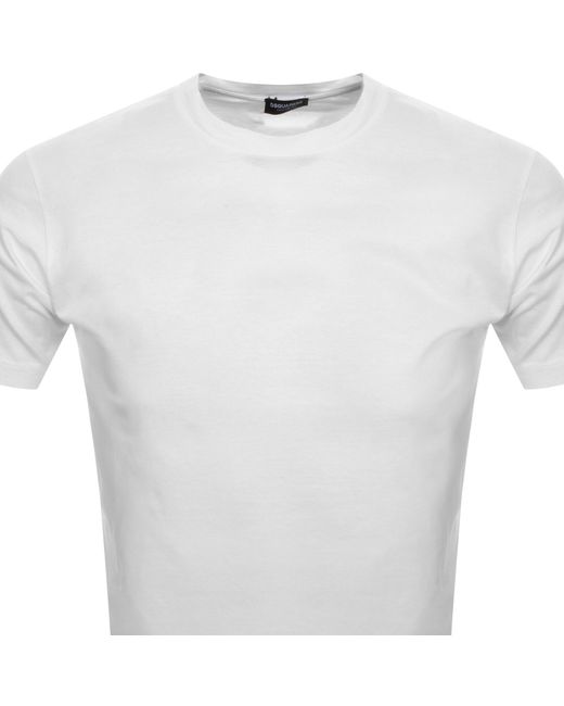 DSquared² White Maple Leaf T Shirt for men