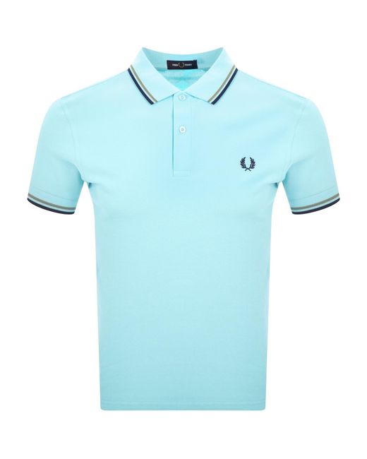 Fred Perry Blue Twin Tipped Polo T Shirt for men
