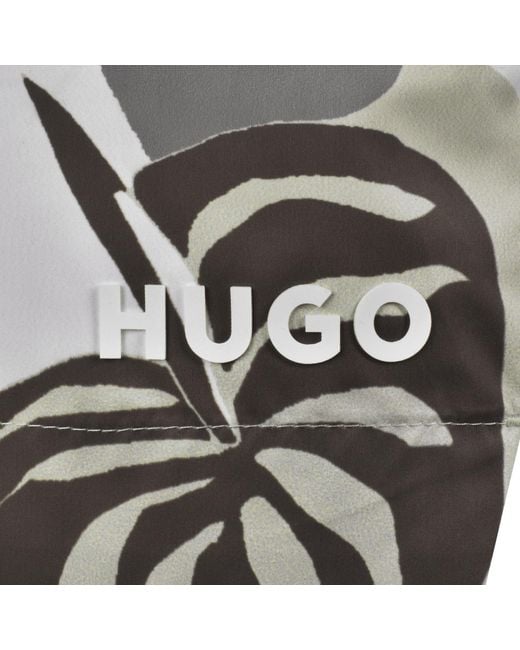HUGO Gray Calala Swim Shorts Light for men
