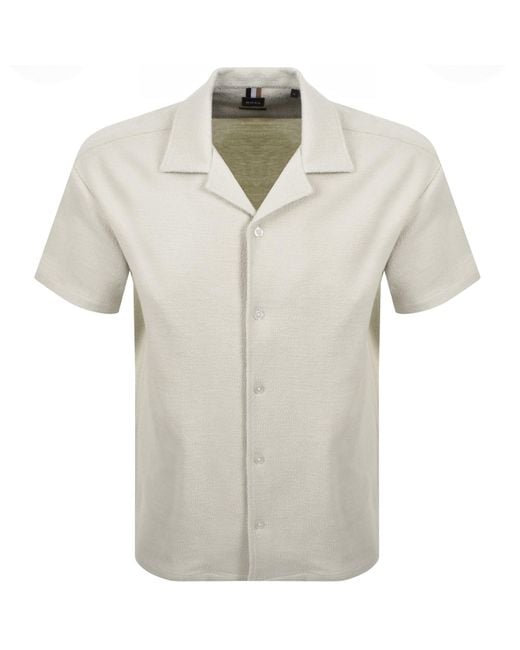 BOSS BUSINESS Natural Boss Lars Short Sleeve Shirt for men