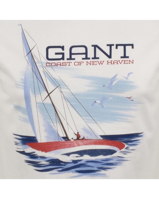 Gant Gray Graphic Short Sleeve T Shirt for men