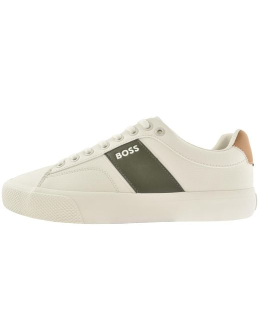 BOSS BUSINESS Natural Boss Aiden Tennis Trainers for men