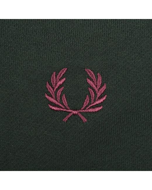 Fred Perry Green Half Zip Sweatshirt for men