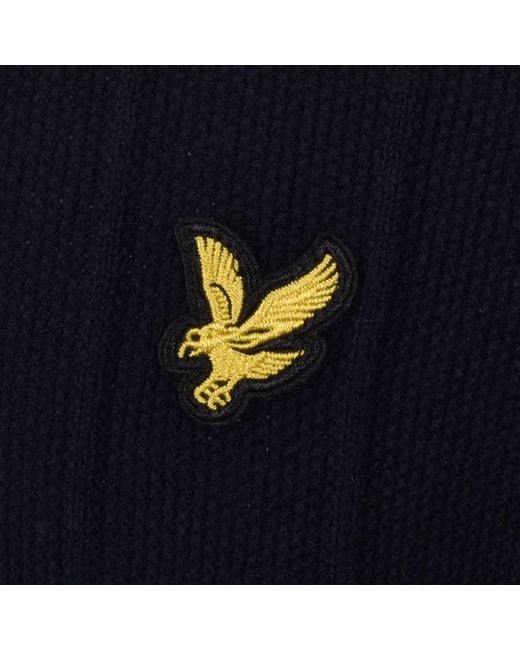 Lyle & Scott Black Tipped Knitted Polo T Shirt for men