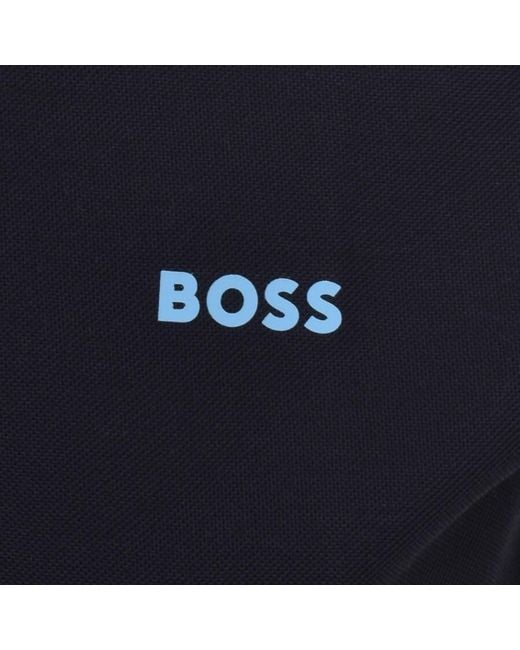 Boss Blue Boss Pe Glitch Knit Polo T Shirt for men