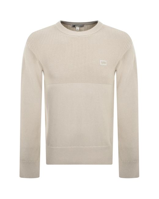 G-Star RAW White G-Star Raw Fisherman Knit Jumper for men