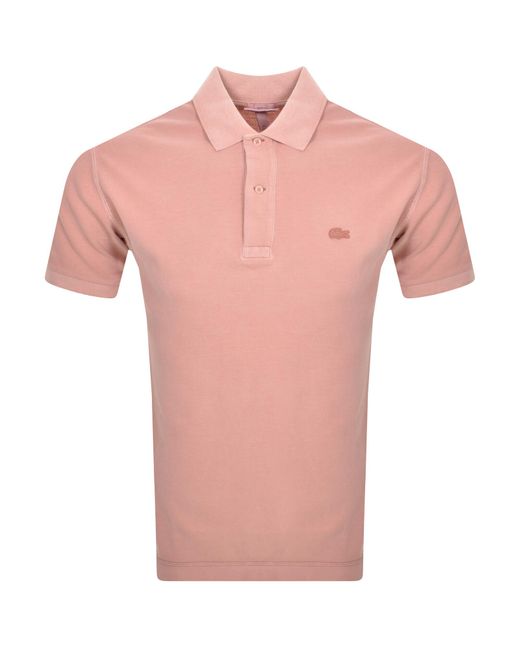 Lacoste Pink Short Sleeved Polo T Shirt for men