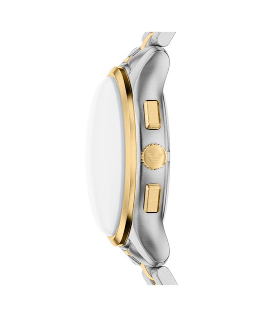 Armani Metallic Emporio Watch And Bracelet Set for men