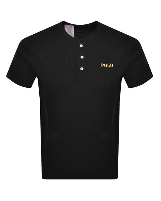 Ralph Lauren Black Henley T Shirt for men