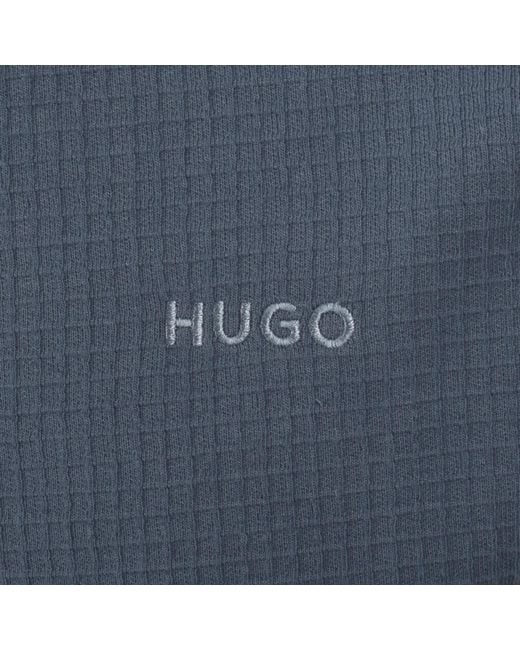 HUGO Blue Austin Waffle T Shirt for men