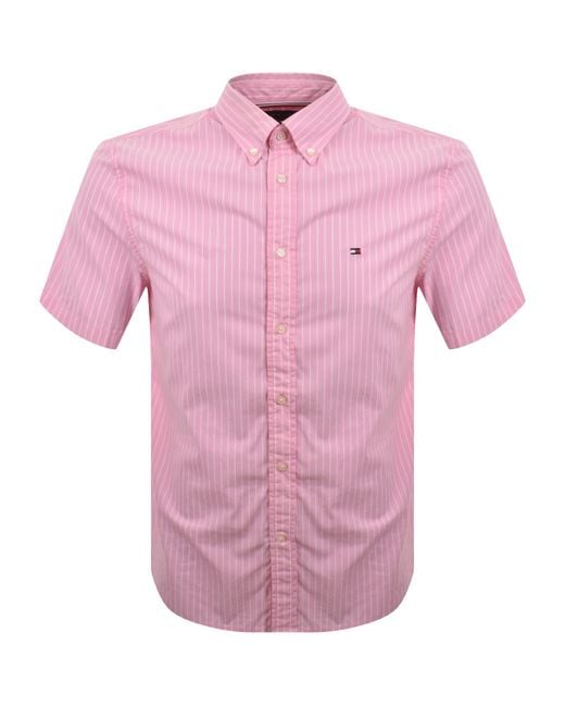 Tommy Hilfiger Pink Flex Poplin Regular Fit Shirt for men