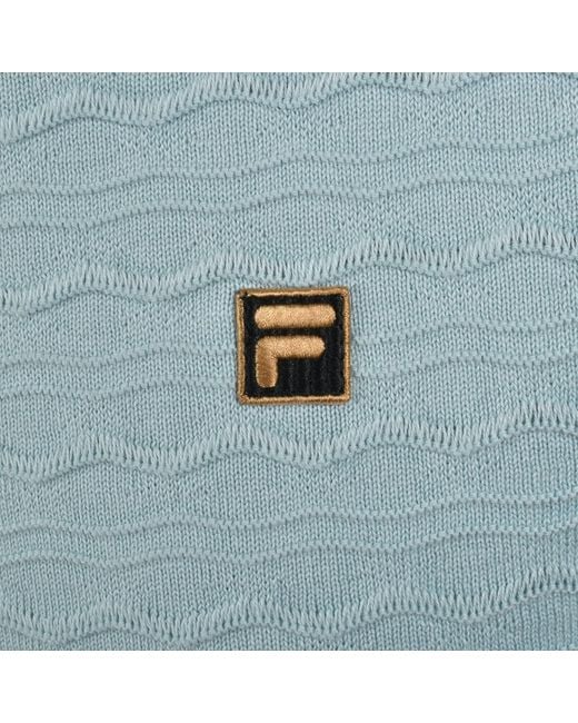 Fila Blue Fila Textured Knit T Shirt for men