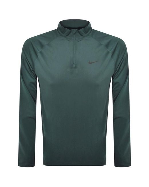 Nike Green Training Dri Fit Quarter Zip Track Top for men