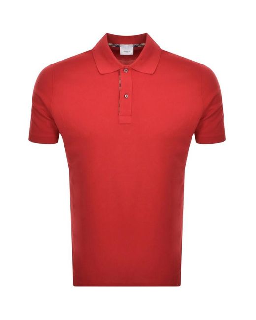 Aquascutum Red Pique Polo T Shirt for men