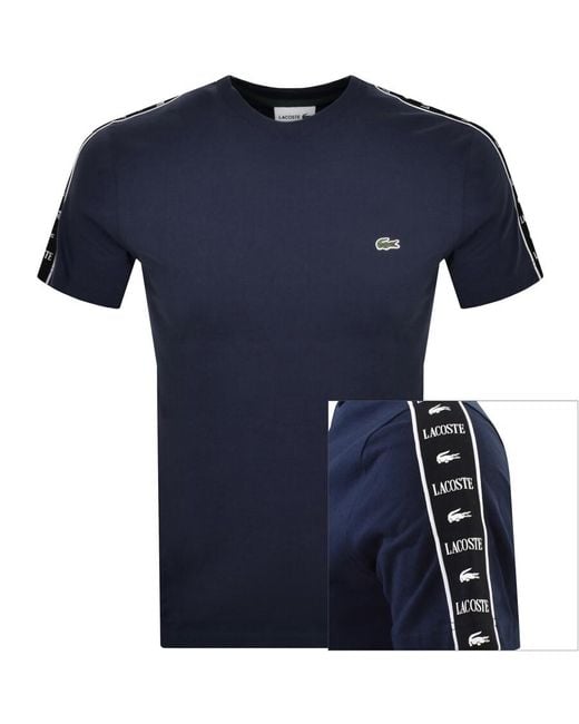 Lacoste Blue Tape Logo Crew Neck T Shirt for men