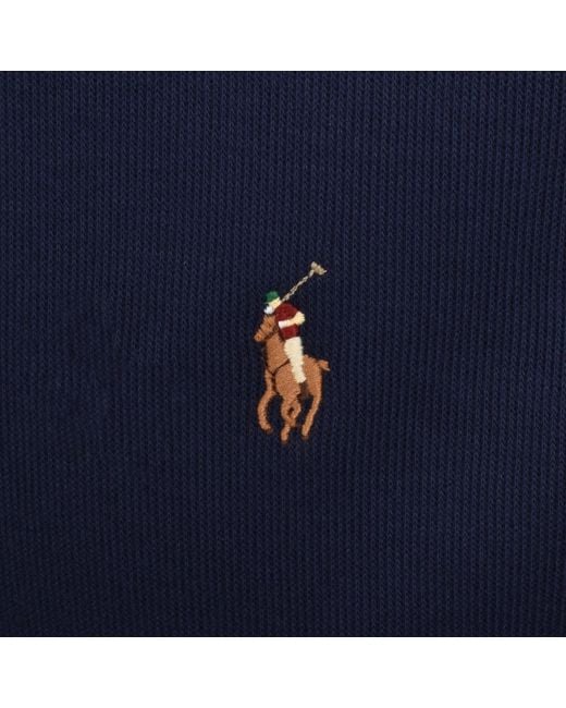 Ralph Lauren Blue Quarter Zip Knit Jumper for men