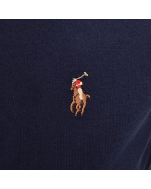 Ralph Lauren Blue Pima Crew Neck T Shirt for men