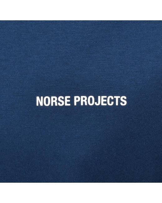 Norse Projects Blue Johannes Logo Print T Shirt for men