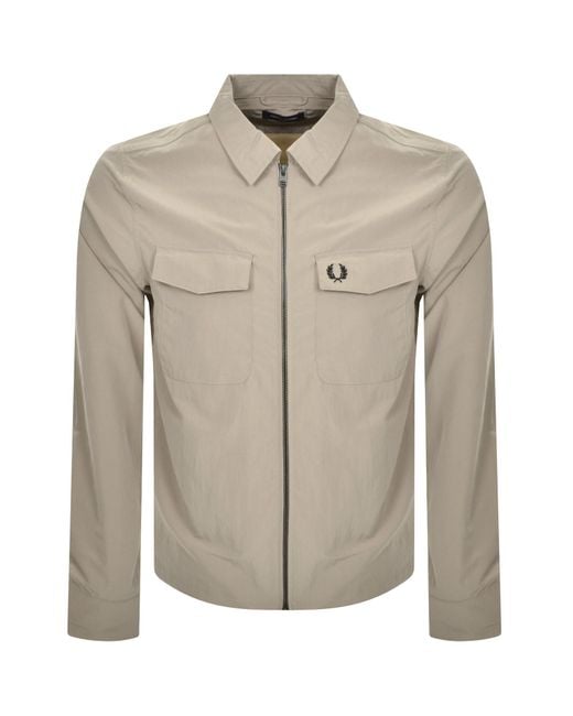 Fred Perry Gray Zip Overshirt for men