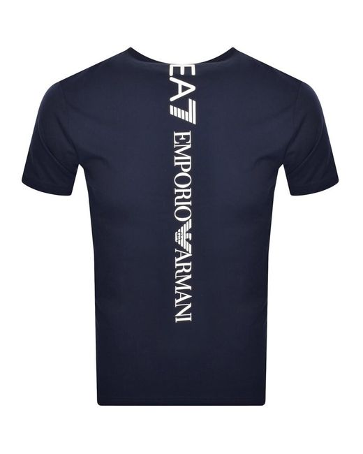 EA7 Blue Emporio Armani Logo T Shirt for men