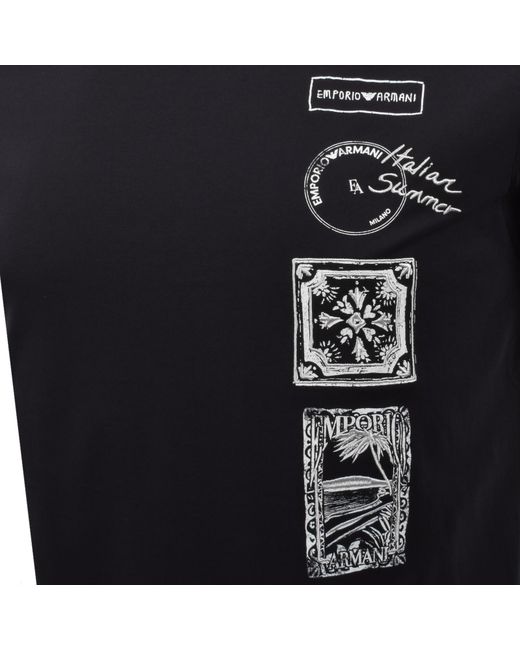 Armani Black Emporio Logo T Shirt for men