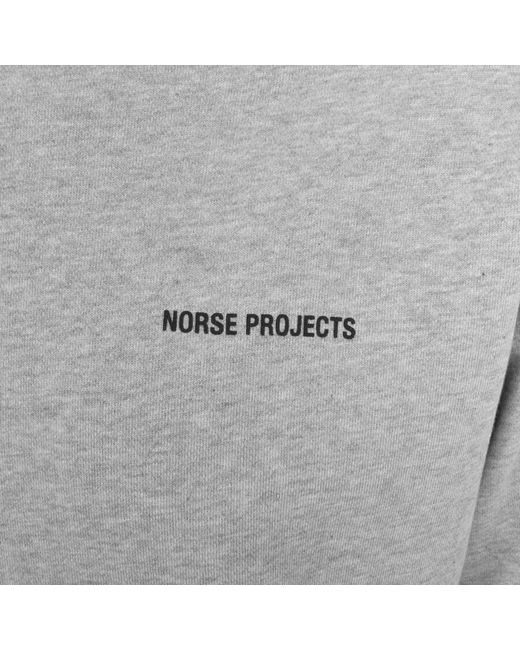 Norse Projects Gray Arne Relaxed Logo Sweatshirt for men