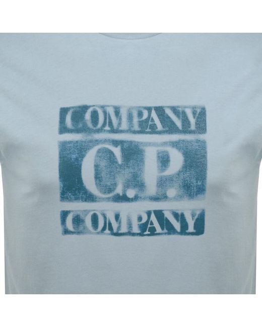 C P Company Blue Cp Company Logo T Shirt for men