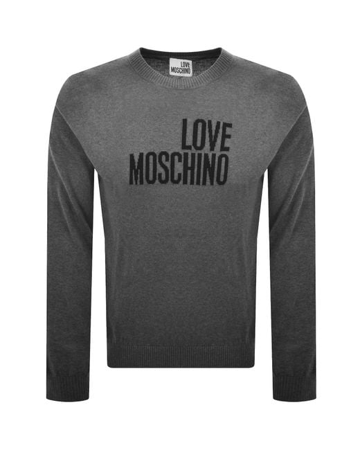 Moschino Gray Knit Sweatshirt for men
