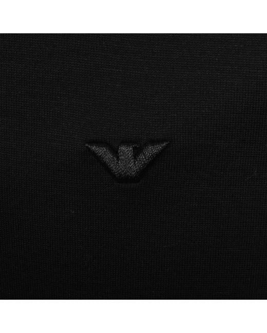 Armani Black Emporio Long Sleeved Polo T Shirt for men