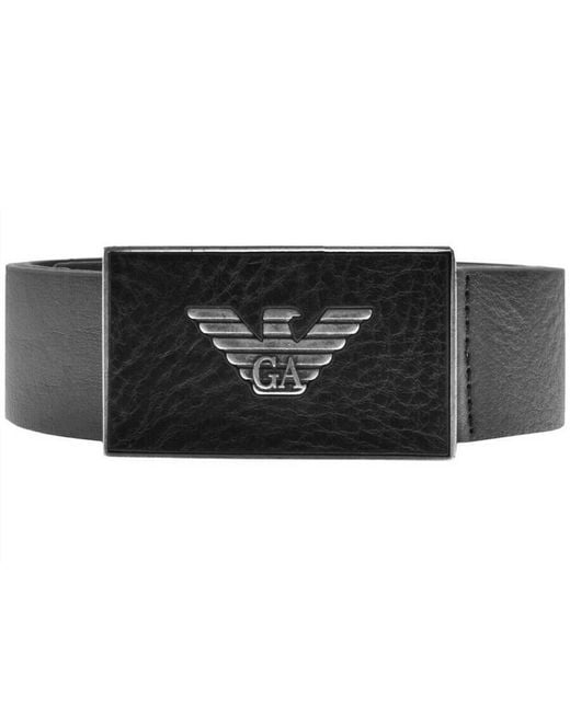 Armani Black Emporio Leather Belt for men