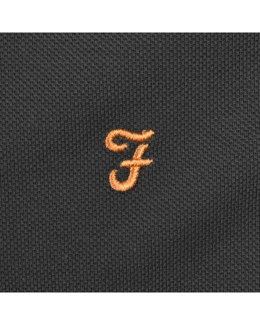 Farah Black Farah Bowes Tipping Polo T Shirt Washed for men