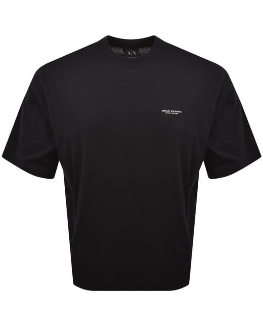 ARMANI EXCHANGE Black Loose Fit T Shirt Deep for men
