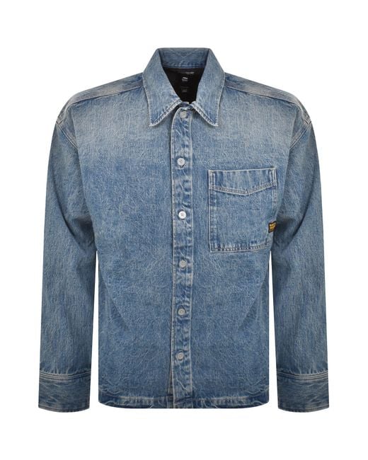 G-Star Blue G-Star Boxy Overshirt Blu for men