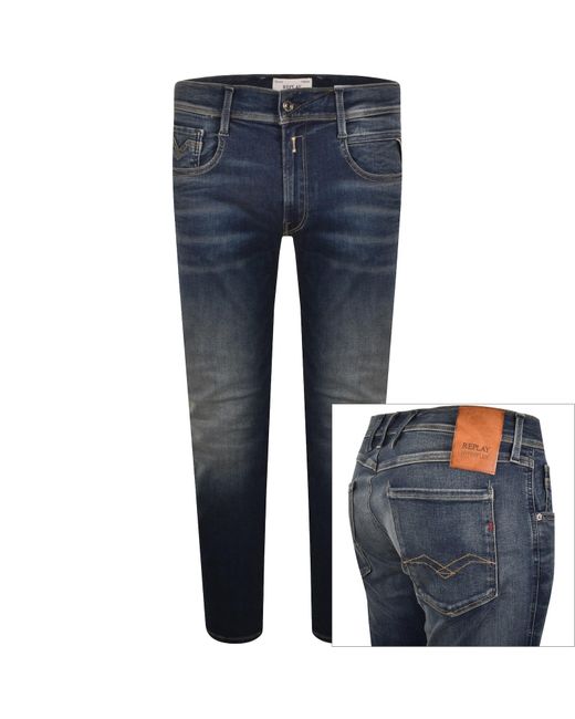 Replay Blue Slim Fit Anbass Jeans for men