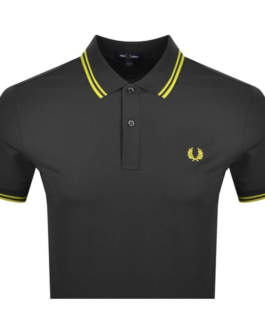 Fred Perry Black Twin Tipped Polo T Shirt for men
