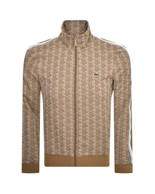 Lacoste Brown Full Zip Sweatshirt for men