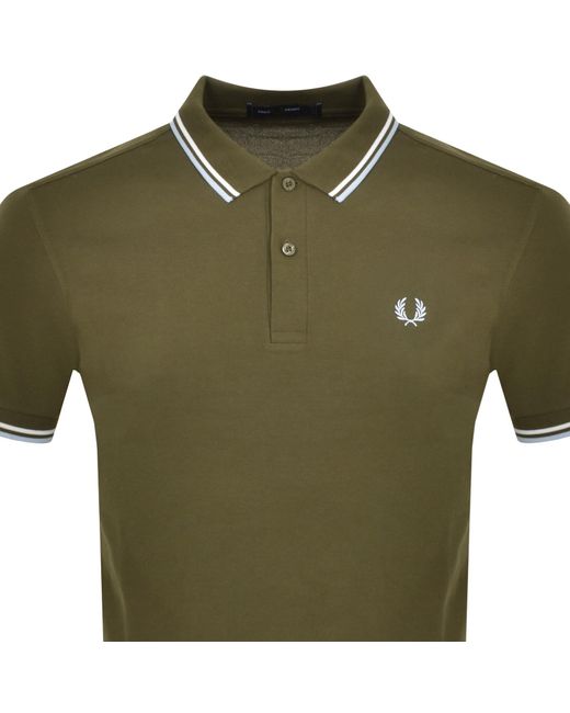 Fred Perry Green Twin Tipped Polo T Shirt for men